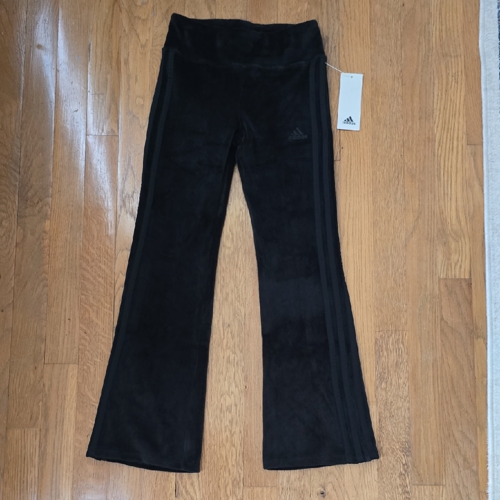 ADIDAS BRAND SIGNATURE GIRLS BLACK LEGGINGS SIZE SMALL 7/8